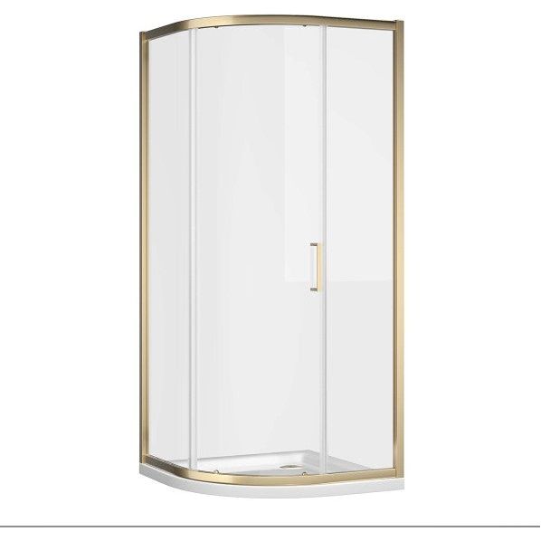 Murphy Brushed Gold Sliding Shower Door Quadrant - 1000x900mm