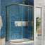 Murphy Brushed Gold Sliding Shower Door Quadrant - 1200x900mm