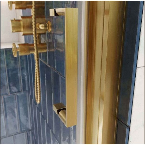 Murphy Brushed Gold Sliding Shower Door Quadrant - 1000x900mm