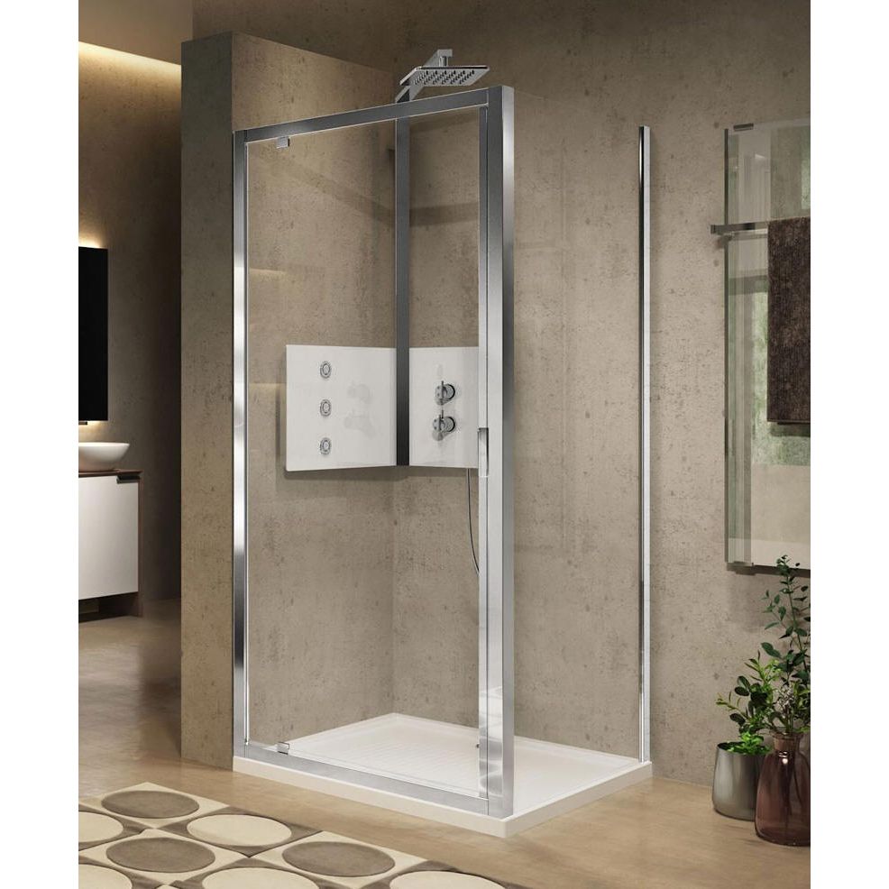 Novellini Lunes 2.0 G Pivot Shower Enclosure - Matt Silver