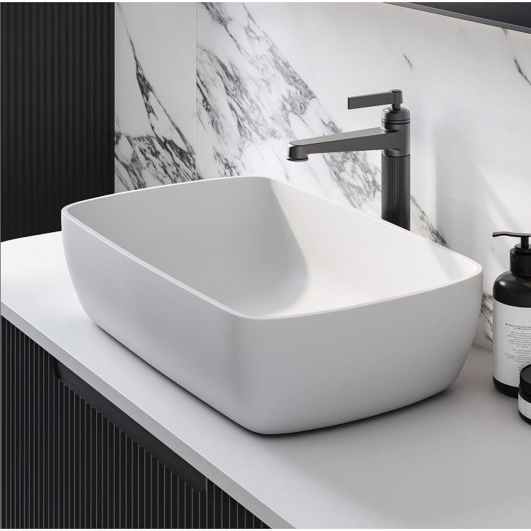 Oliver Countertop Stone Basin Matt White N23