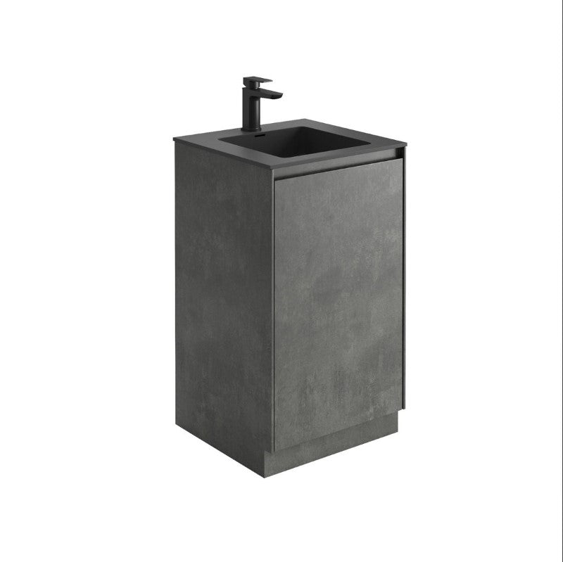 Oscar 500mm Floor Standing Vanity Unit Concrete & Black Basin