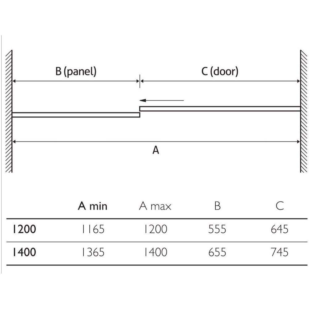 Persian 1400mm Sliding Shower Door