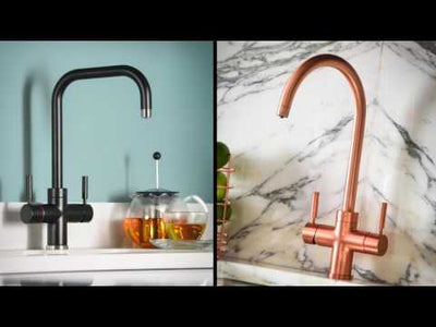 Abode Pronteau Prothia 3 in 1 Monobloc Swan Kitchen Tap - WRAS Approved Matt Black