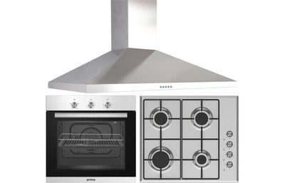 Prima Oven, Gas Hob & Chimney Hood Pack – St/Steel PPR1042