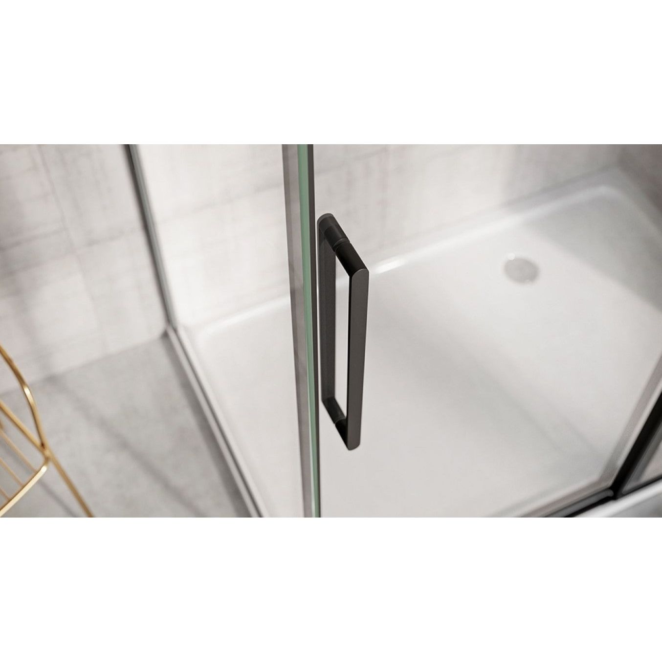 Raya 1400mm Black Sliding Shower Door