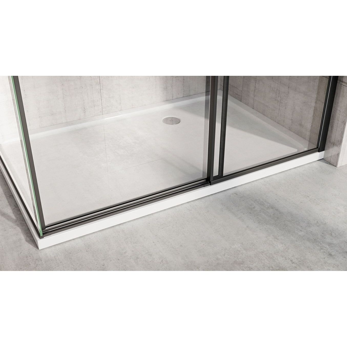 Raya 1400mm Black Sliding Shower Door