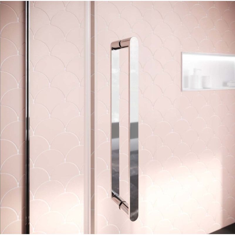 Raya 1400mm Chrome Sliding Shower Door