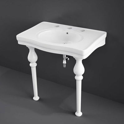 RAK Console Alexandra Basin with Ceramic Legs 850mm Wide - 3 Tap Hole