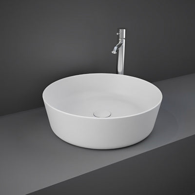 RAK Feeling Round Countertop Wash Basin 420mm Wide - Matt White