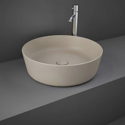 RAK Feeling Round Countertop Wash Basin 420mm Wide - Matt Cappuccino