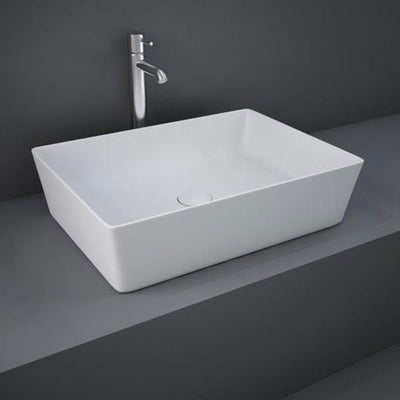 RAK Feeling Rectangular Countertop Wash Basin 500mm Wide - Matt White