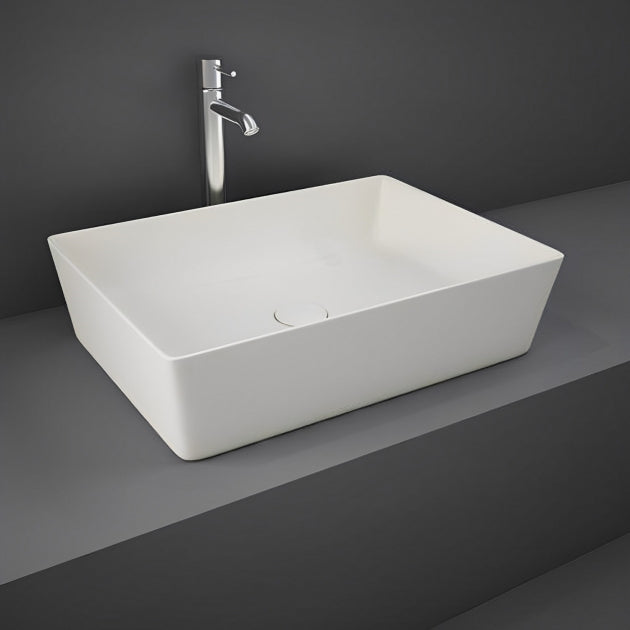 RAK Feeling Rectangular Countertop Wash Basin 500mm Wide - Matt Greige