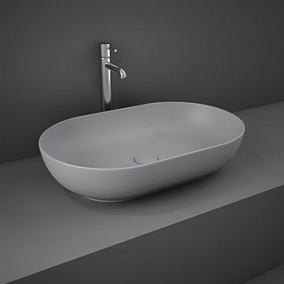 RAK Feeling Oval Countertop Wash Basin 550mm Wide - Matt Grey