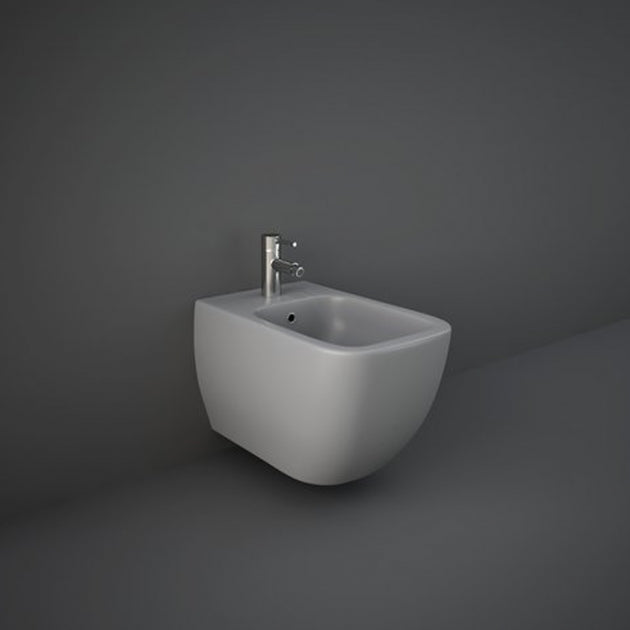 RAK Feeling Wall Hung Bidet 525mm Projection 1 Tap Hole - Matt Grey