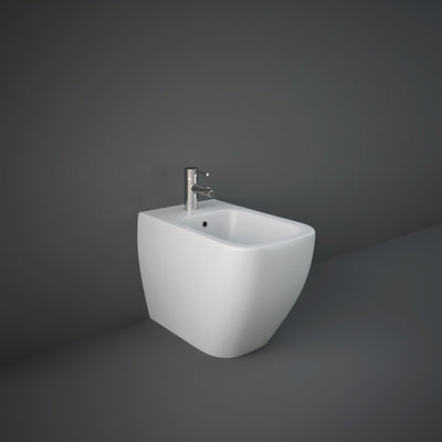 RAK Feeling Back to Wall Bidet 525mm Projection 1 Tap Hole - Matt White