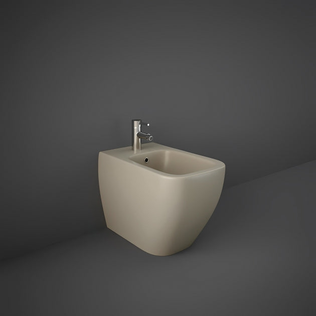 RAK Feeling Back to Wall Bidet 525mm Projection 1 Tap Hole - Matt Greige