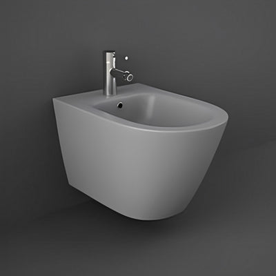 RAK Feeling Rimless Wall Hung Bidet 520mm Projection - Matt Grey