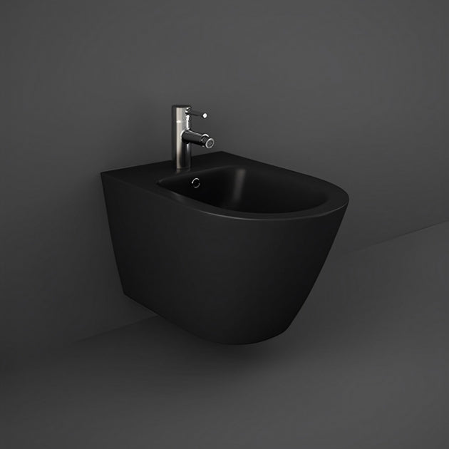 RAK Feeling Rimless Wall Hung Bidet 520mm Projection - Matt Black