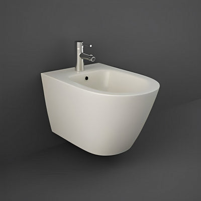 RAK Feeling Rimless Wall Hung Bidet 520mm Projection - Matt Greige