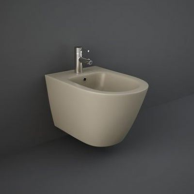 RAK Feeling Rimless Wall Hung Bidet 520mm Projection - Matt Cappuccino