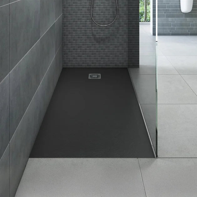 RAK Feeling Black Stone Effect Rectangular Shower Tray 1200mm x 800mm