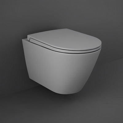 RAK Feeling Rimless Wall Hung Toilet with Soft Close Seat - Matt Grey