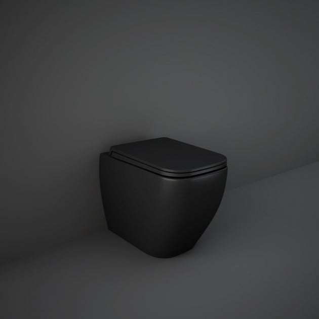 RAK Feeling Rimless Back to Wall Toilet 525mm Projection with Soft Close Seat - Matt Black