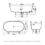 RAK Washington Freestanding Bath 1560mm X 810mm - Matt Greige