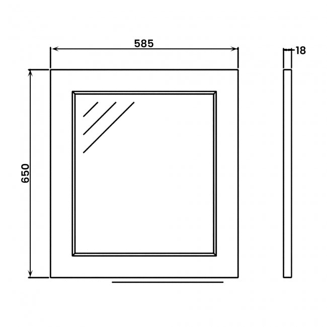 RAK Washington Framed Bathroom Mirror - 650mm H x 585mm W - Greige