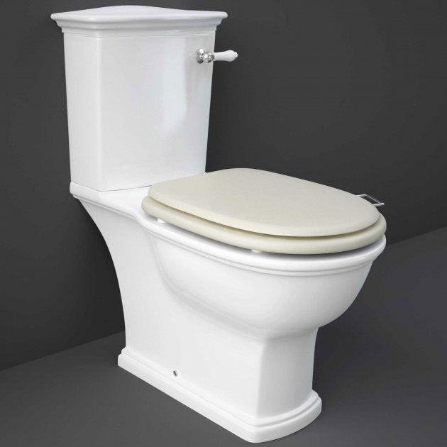 RAK Washington Close Coupled Toilet with Horizontal Outlet & Lever Cistern - Greige Seat