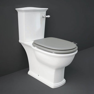 RAK Washington Close Coupled Toilet with Horizontal Outlet & Lever Cistern - Matt Grey Seat