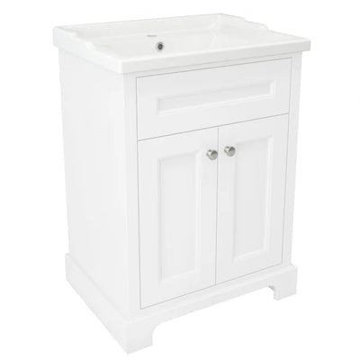 RAK Washington 600mm 2-Door Floor Standing Vanity Unit Inc Basin White