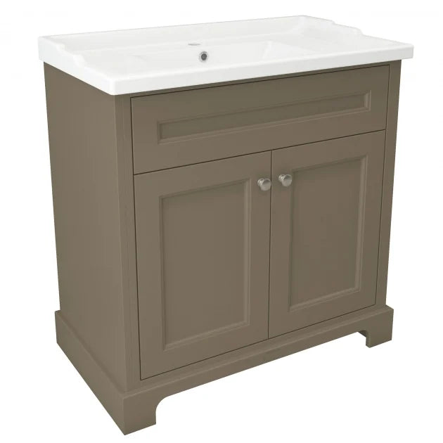 RAK Washington Traditional Floor Standing 2 Door Vanity Unit 800mm Wide  Inc Basin- Cappuccino