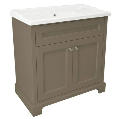 RAK Washington Traditional Floor Standing 2 Door Vanity Unit 800mm Wide  Inc Basin- Cappuccino