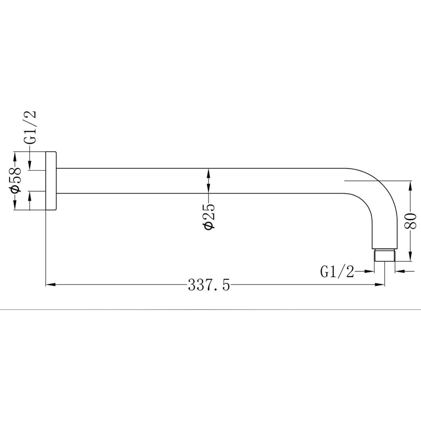 Chelsea Round Shower Arm - Nickel