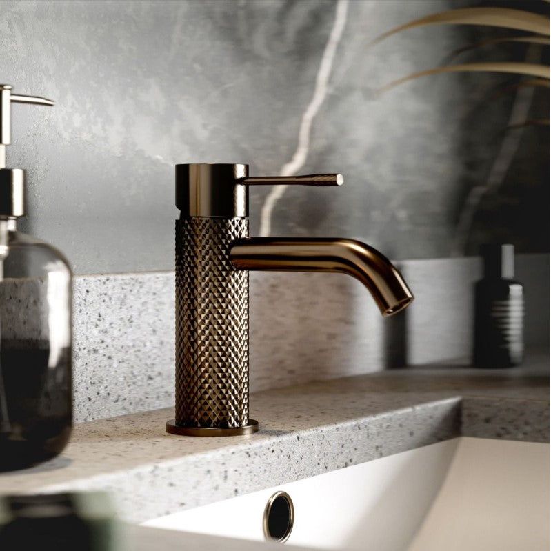 Chelsea Textured Basin Tap - Satin Bronze