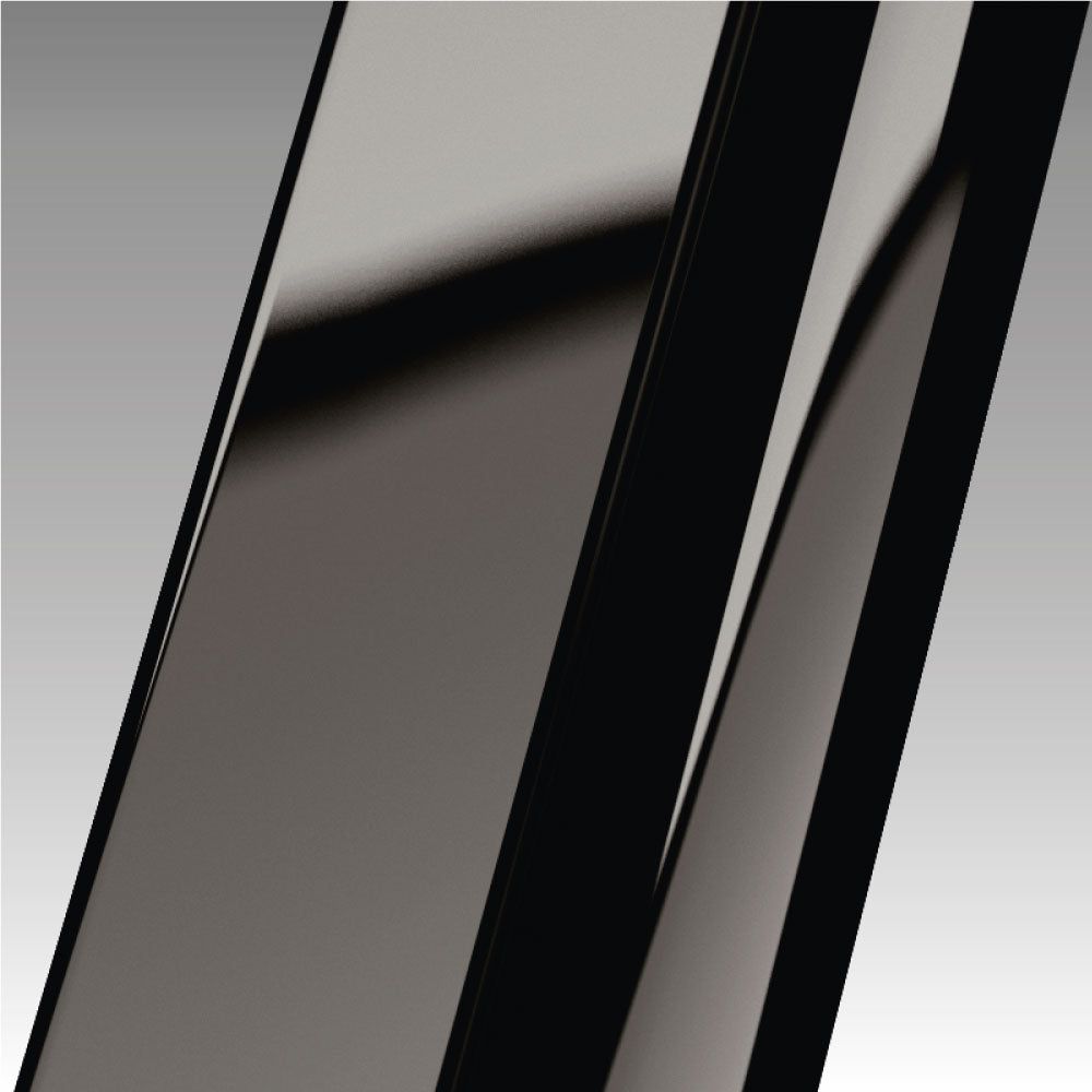 Novellini Side Fixed Panel in Shiny Black Chrome For Shower Door N180 G+F