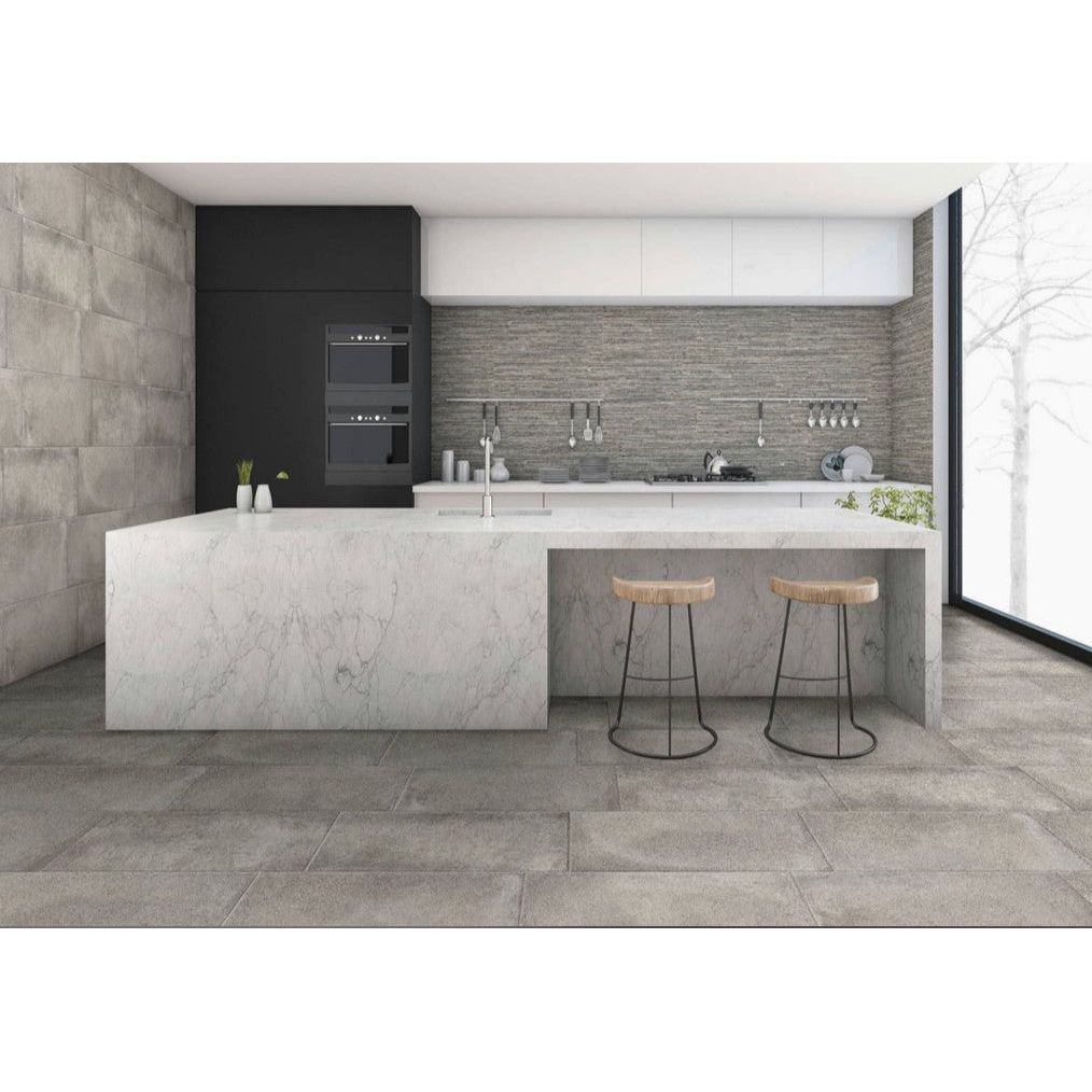 Rocheport Silver Plain Porcelain Tile - 330x670mm