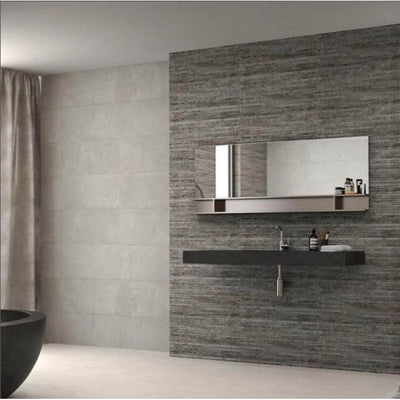 Silverton Gris Decor Porcelain Tile 333 x 650mm