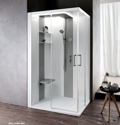 Novellini - SKILL A - Multifunction Shower Cubicle: Corner Entry With 2 Sliding Doors & 2 Fixed Panels