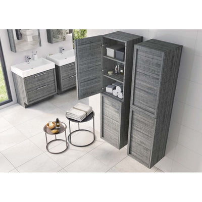 Hermoine Tall Storage Cabinet - Grey Ash