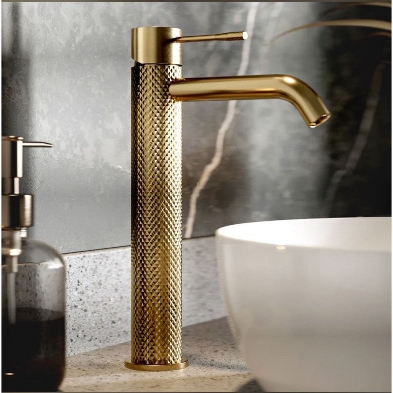 Chelsea Textured Tall Basin Tap - Champagne Gold