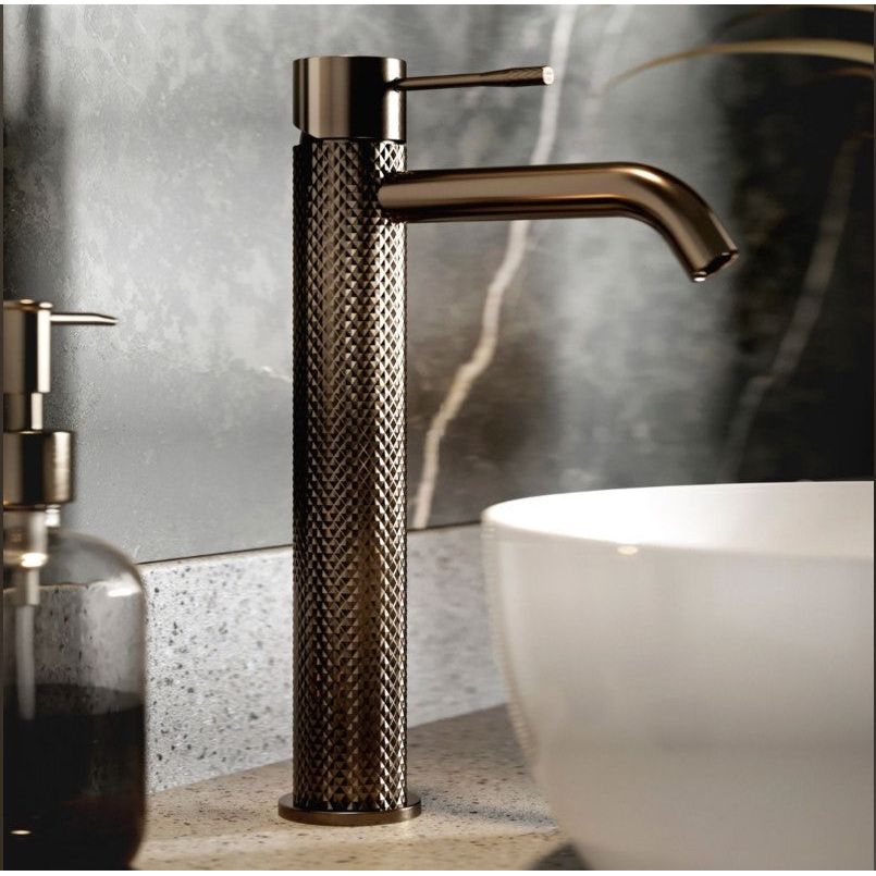 Chelsea Textured Tall Basin Tap - Satin Bronze