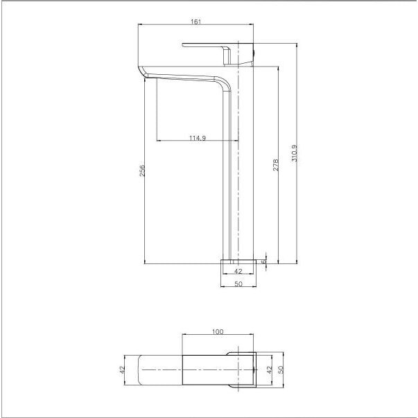 Liberty Tall Gunmetal  Basin Mixer Tap