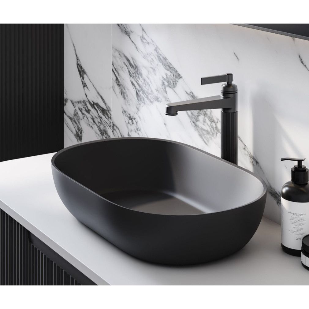 Tempt Countertop Stone Basin Matt Black N23