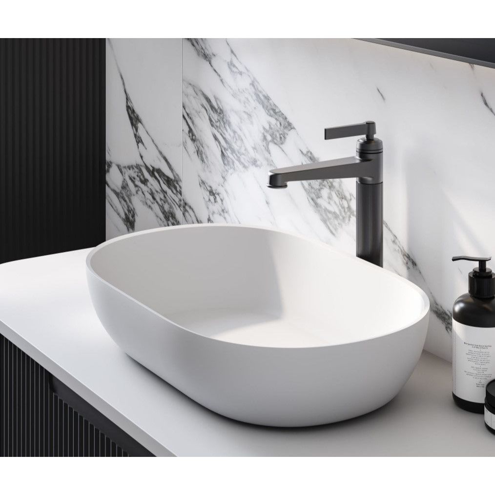 Tempt Countertop Stone Basin Matt White N23