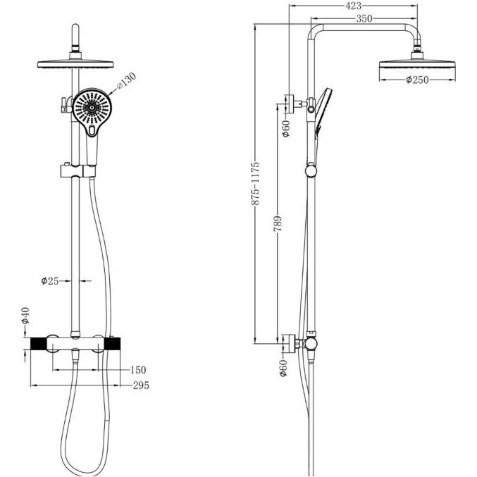 Chelsea Thermostatic Shower Pack - Nickel