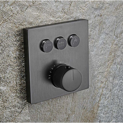 Monaco Triple Outlet Concealed Shower Valve - Gunmetal