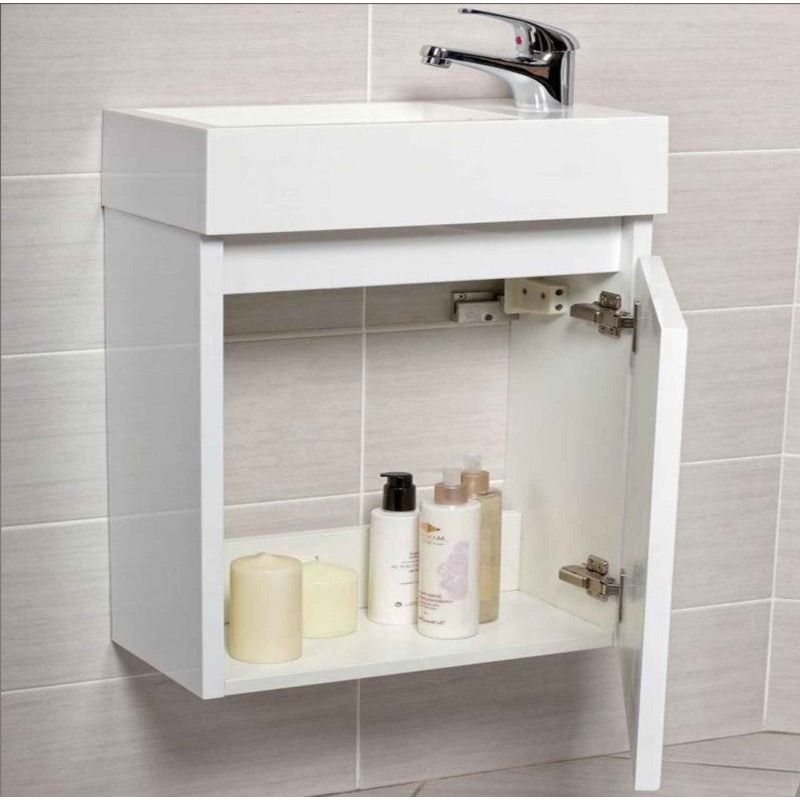 Hope Wall Hung Cloakroom Vanity Unit Gloss White